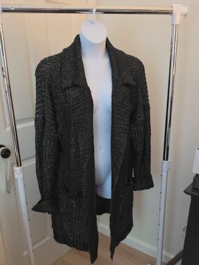 torrid 3x Black & White Marled Knit Long Cardigan
